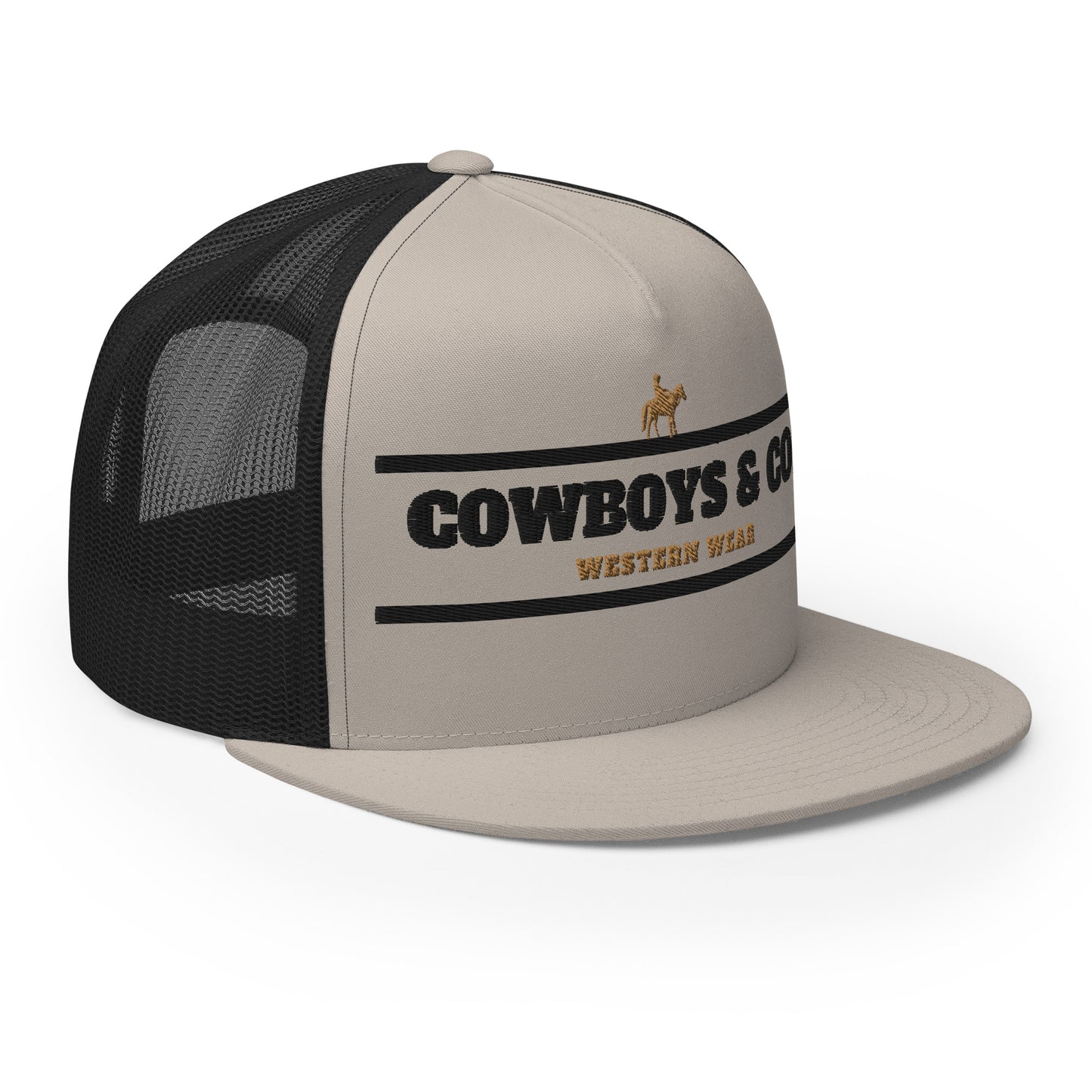 Cowboys & Co. Trucker Cap w/ Tan-Black logo