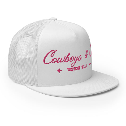 Cowboys & Co. Trucker Cap Pink Logo